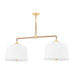 Hudson Valley Lighting White Plains 2 Light 40 inch Aged Brass Island Light Ceiling Light