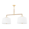 Hudson Valley Lighting White Plains 2 Light 40 inch Aged Brass Island Light Ceiling Light