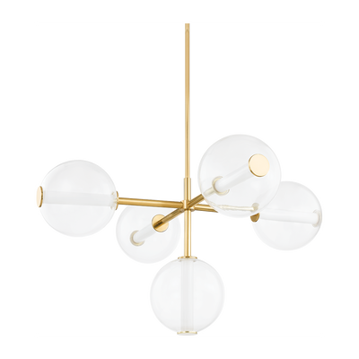 Hudson Valley Lighting Richford 5 Light 48 inch Aged Brass Chandelier Ceiling Light