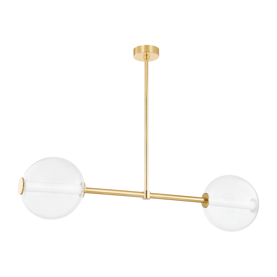 Hudson Valley Lighting Richford 2 Light 50.75 inch Aged Brass Island Light Ceiling Light