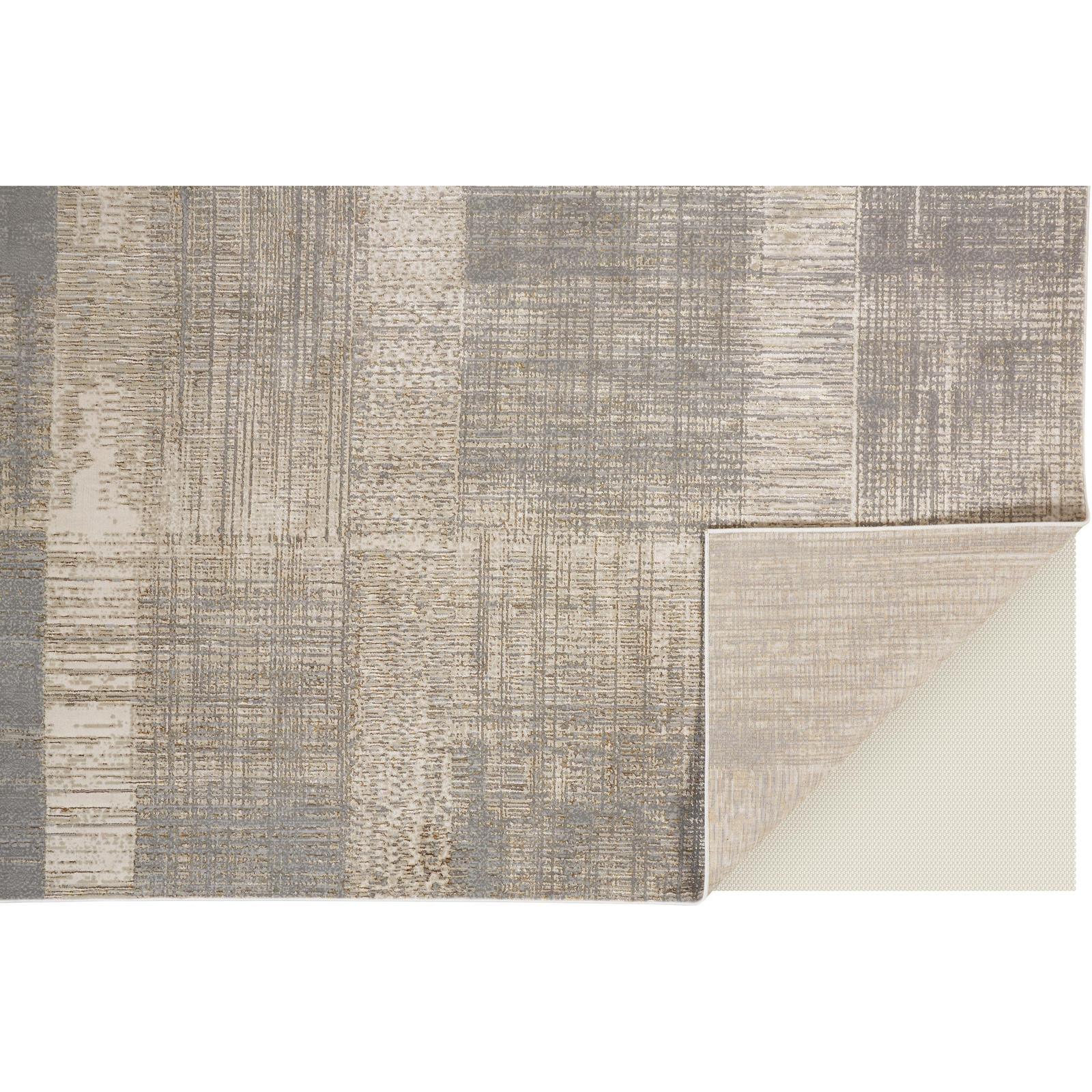 Feizy Aura 3736F Modern Abstract Rug in Gray/Ivory