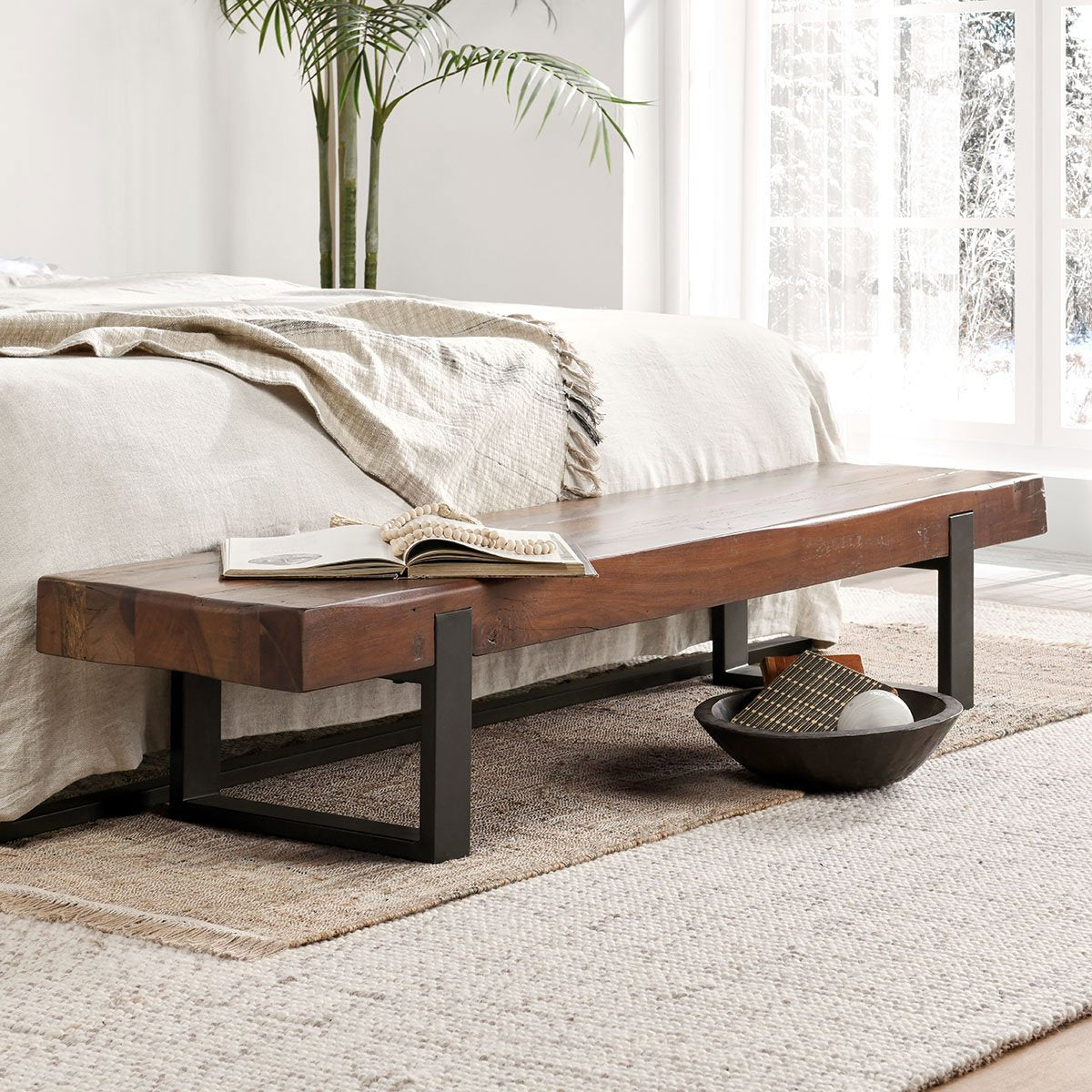 Classic Home Duarte Solid Wood Bench