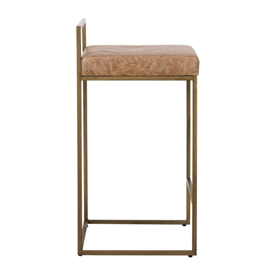 Classic Home Belfort Leather Counter Stool