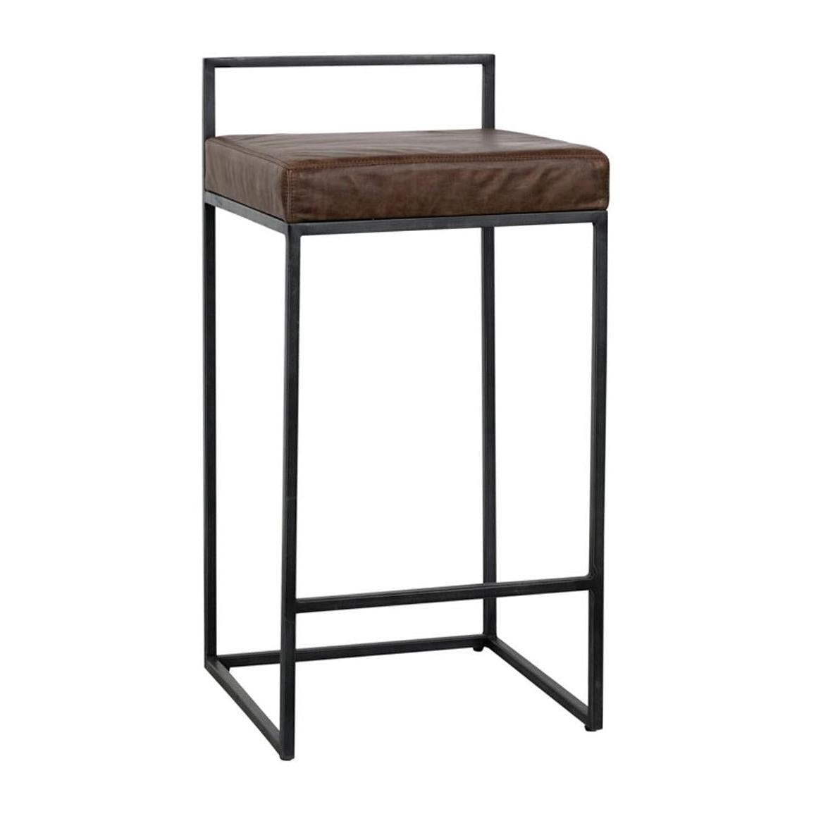 Classic Home Belfort Leather Counter Stool