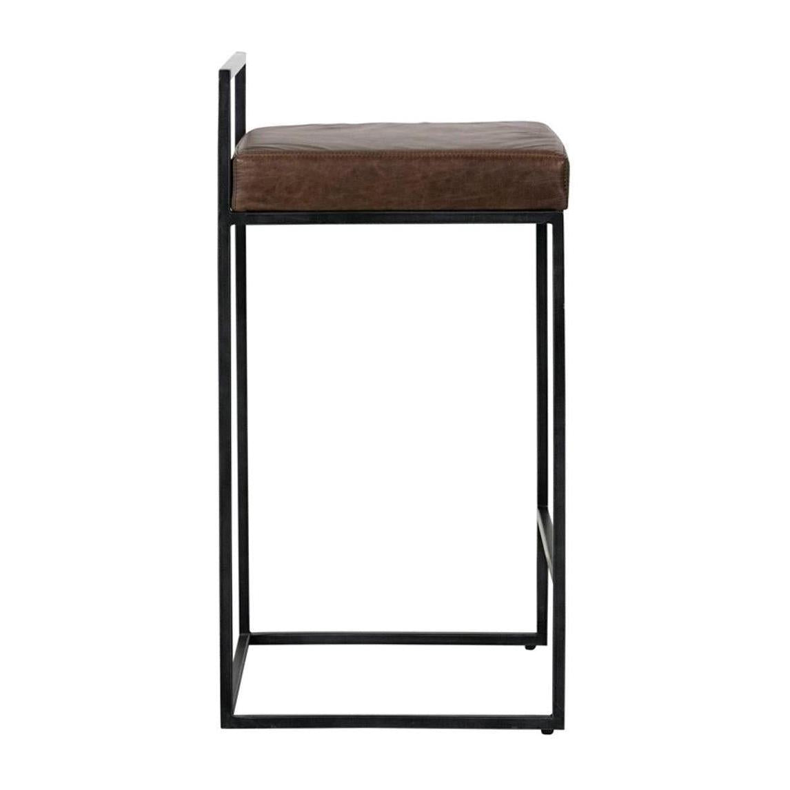 Classic Home Belfort Leather Counter Stool