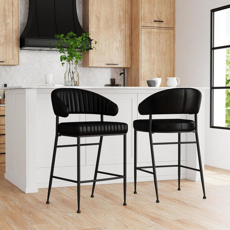 Classic Home Umbria Leather Bar Stool