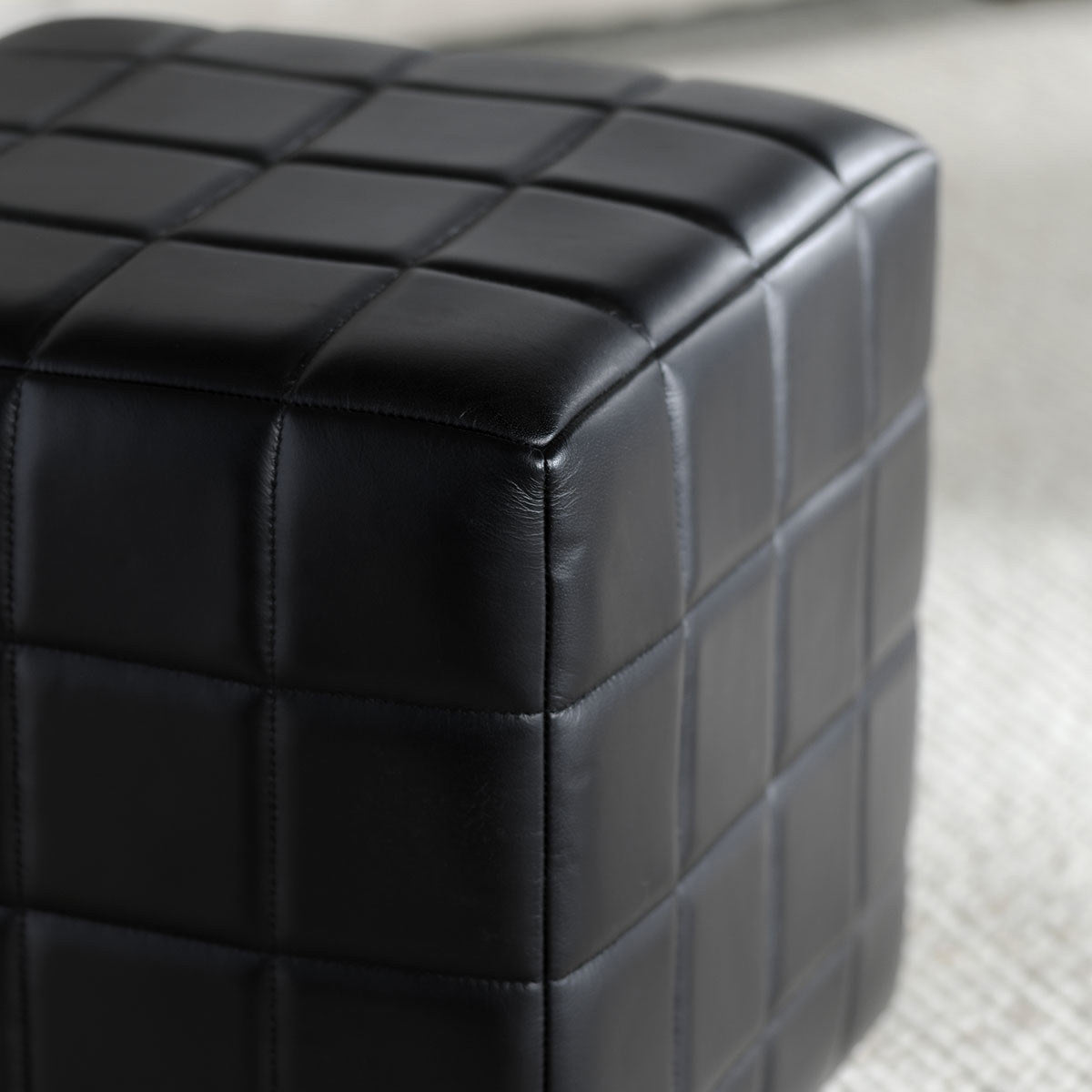Classic Home Carlo Leather Square Ottoman