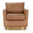 Classic Home Lathe Leather/Hide Accent Chair
