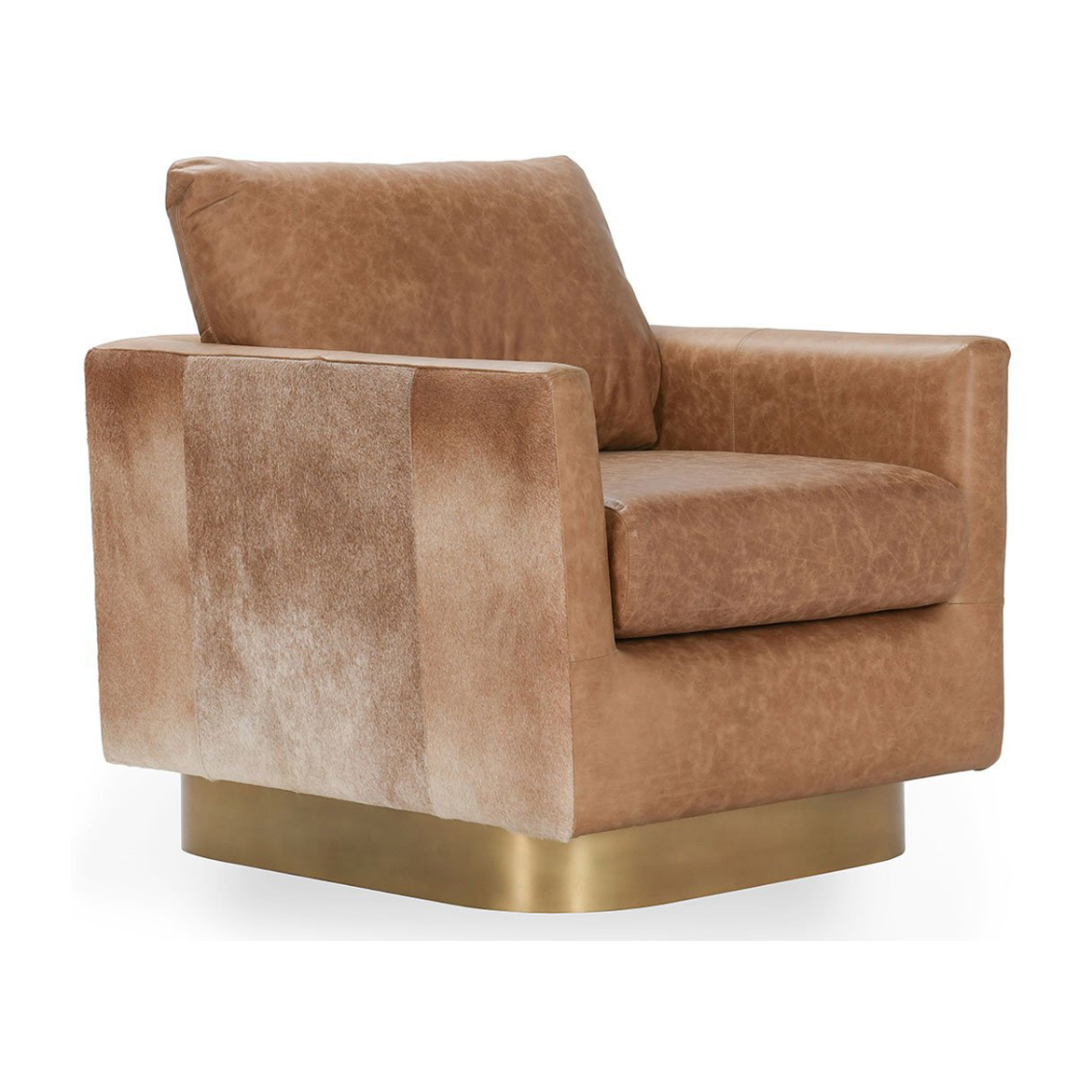Classic Home Lathe Leather/Hide Accent Chair