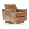 Classic Home Lathe Leather/Hide Accent Chair