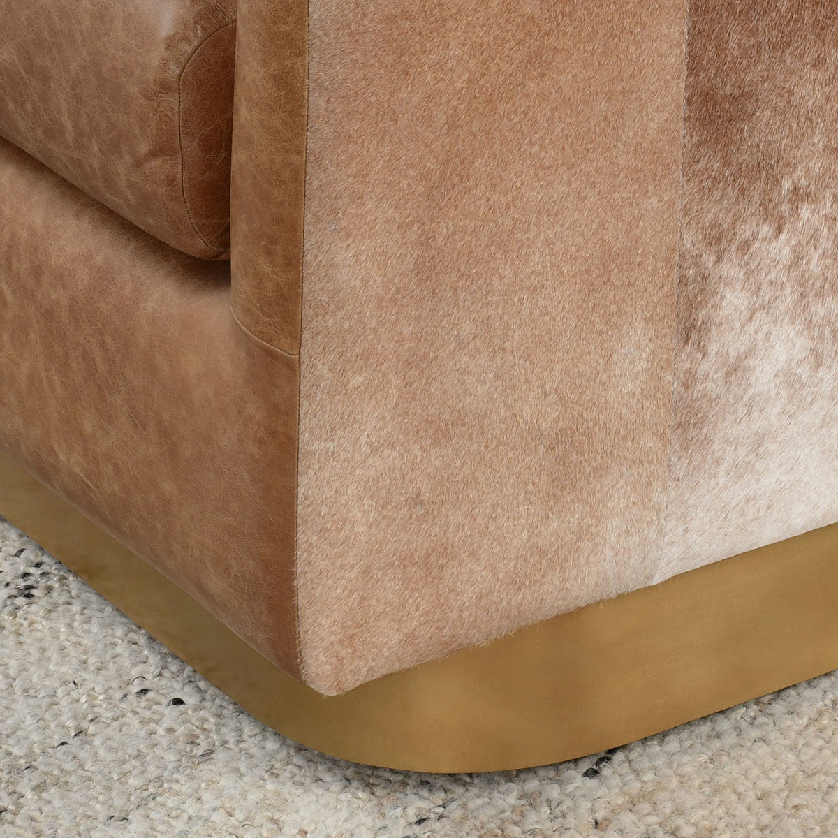 Classic Home Lathe Leather/Hide Accent Chair