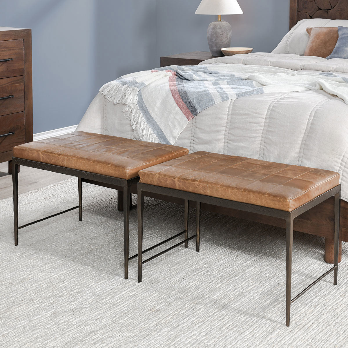 Classic Home Malo Leather Bench