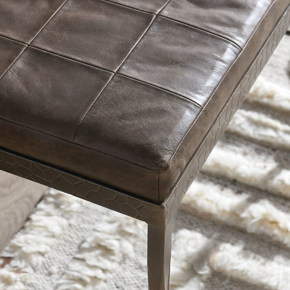 Classic Home Malo Leather Bench