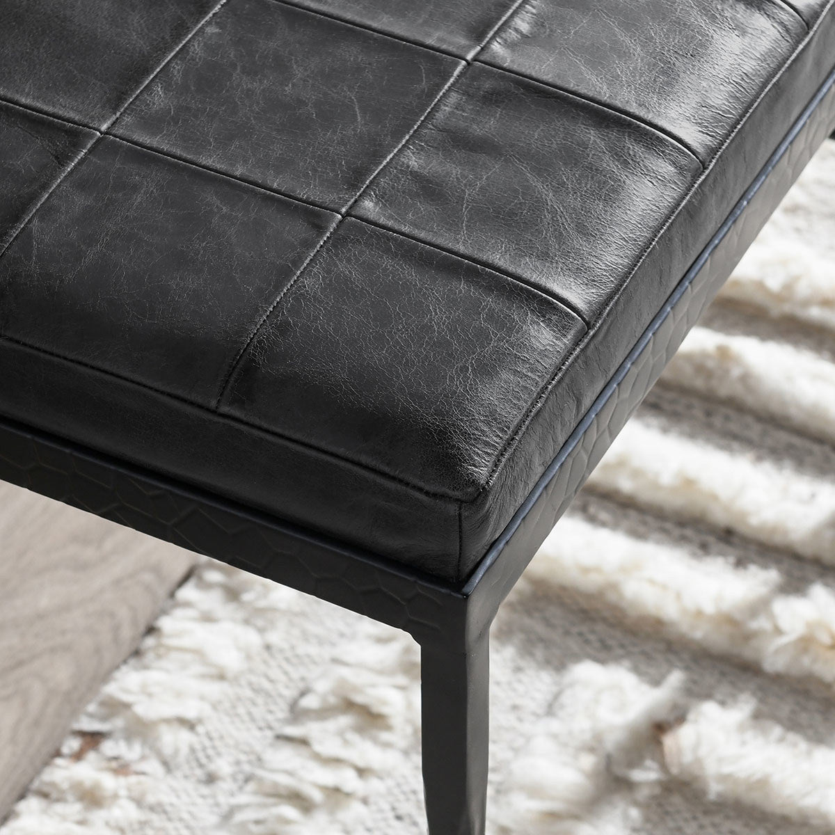 Classic Home Malo Leather Bench