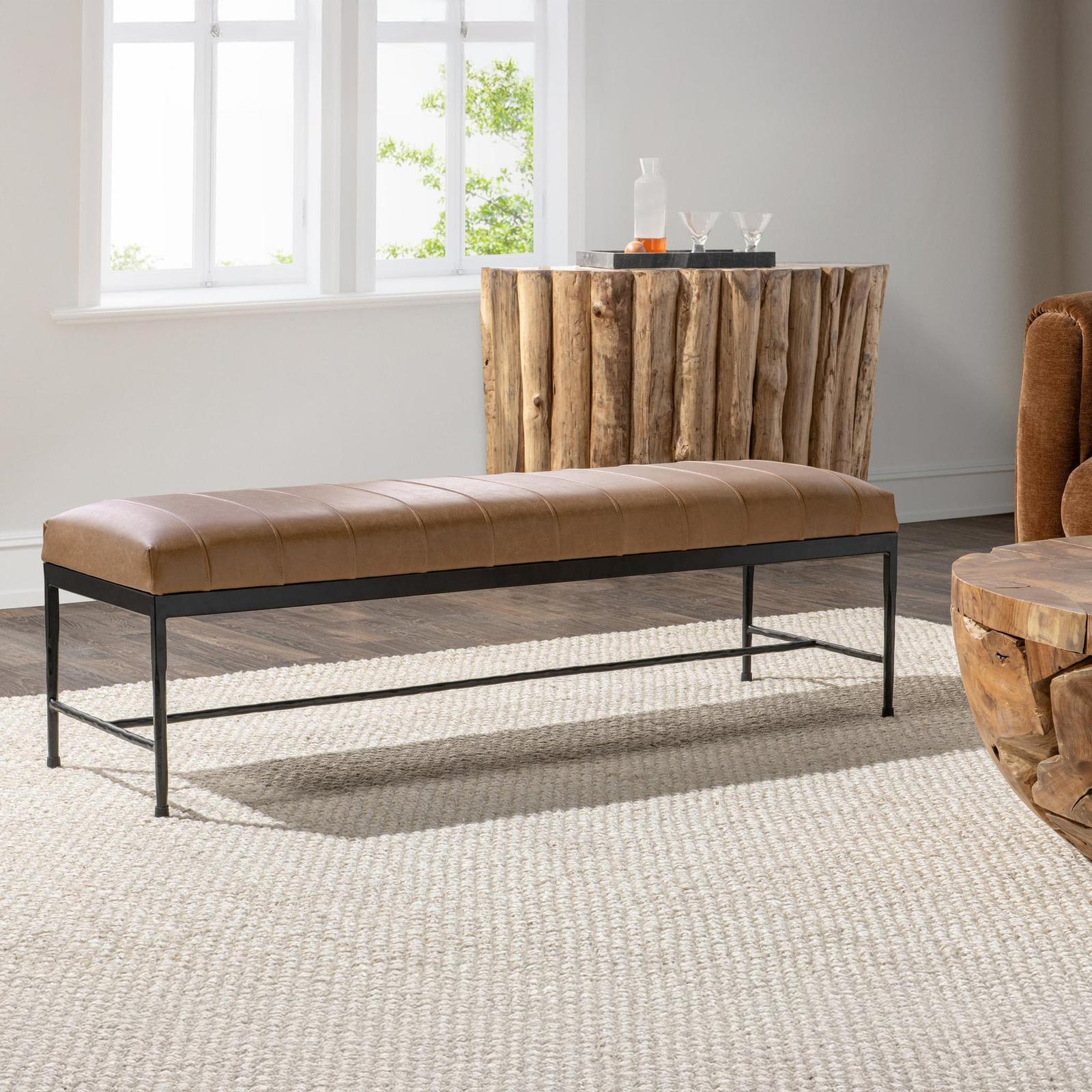 Classic Home Madeleine Leather Bench