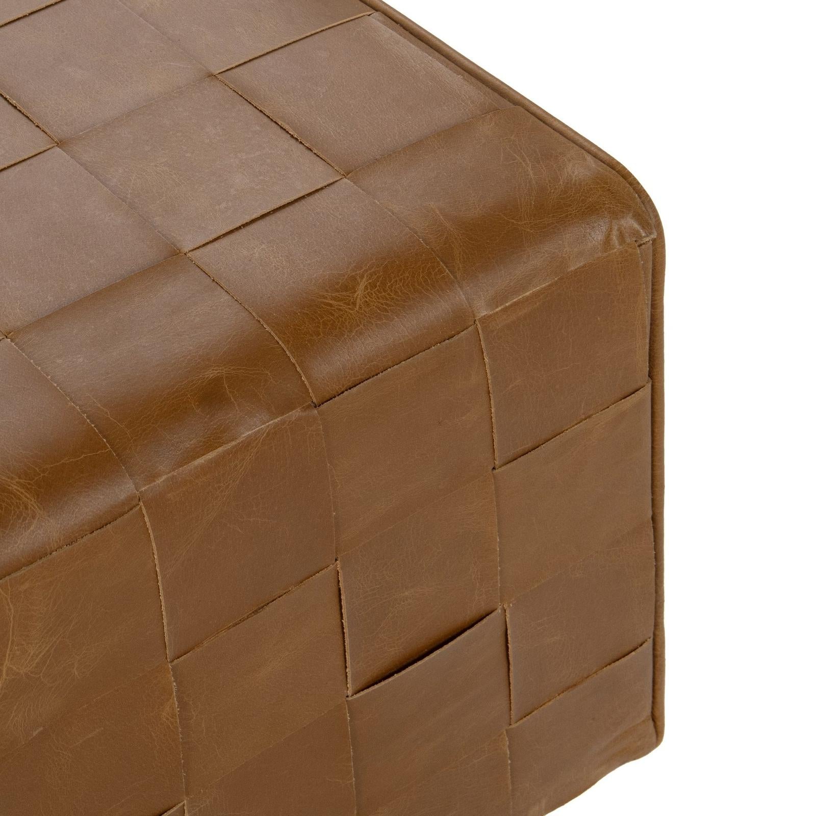 Classic Home Aristo Leather Square Ottoman