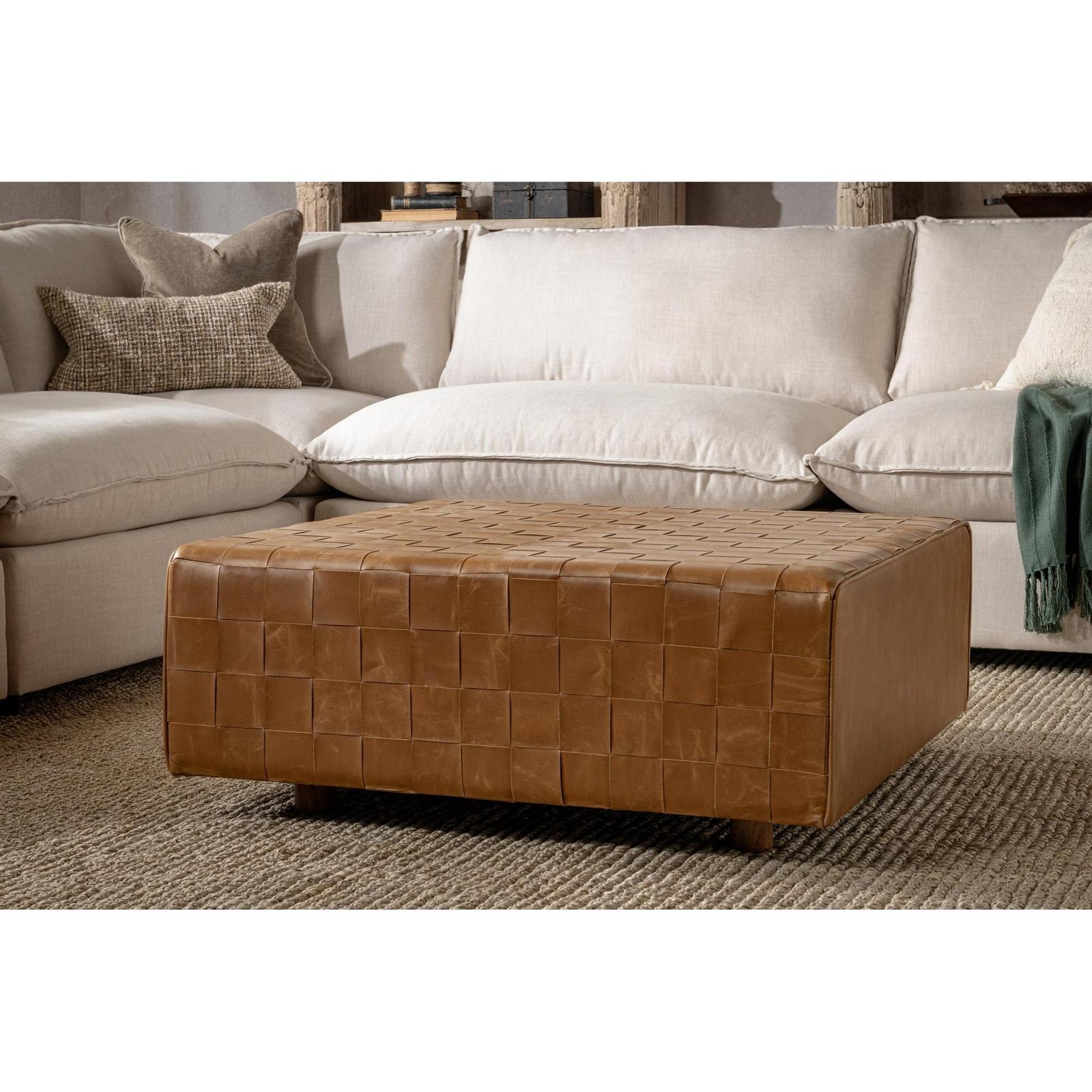 Classic Home Aristo Leather Square Ottoman