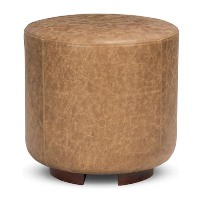 Classic Home Millo Leather Round Ottoman
