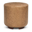 Classic Home Millo Leather Round Ottoman