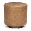 Classic Home Millo Leather Round Ottoman