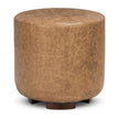 Classic Home Millo Leather Round Ottoman