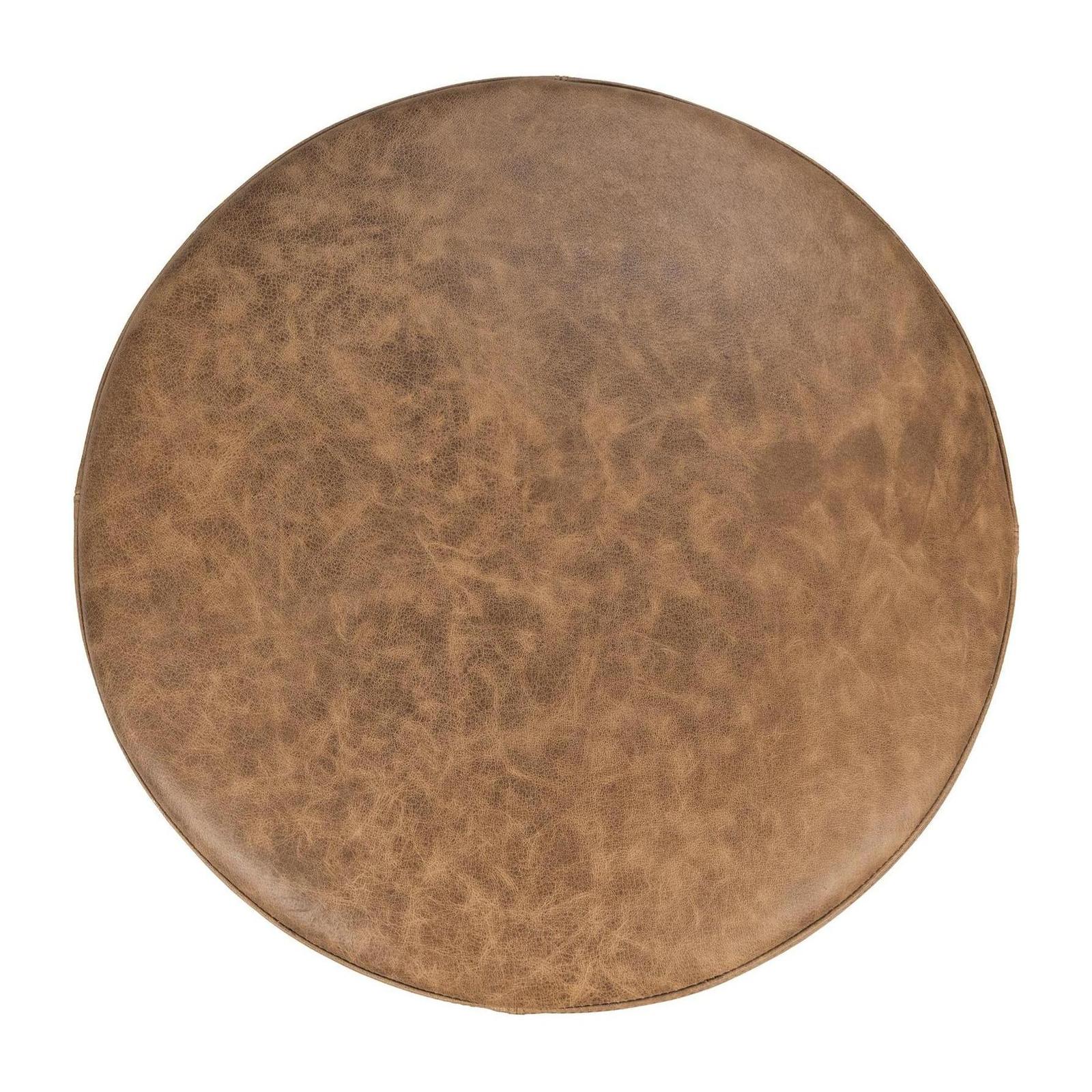 Classic Home Millo Leather Round Ottoman