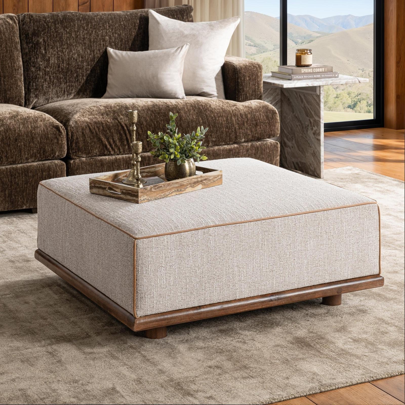 Classic Home Ellerie Square Ottoman