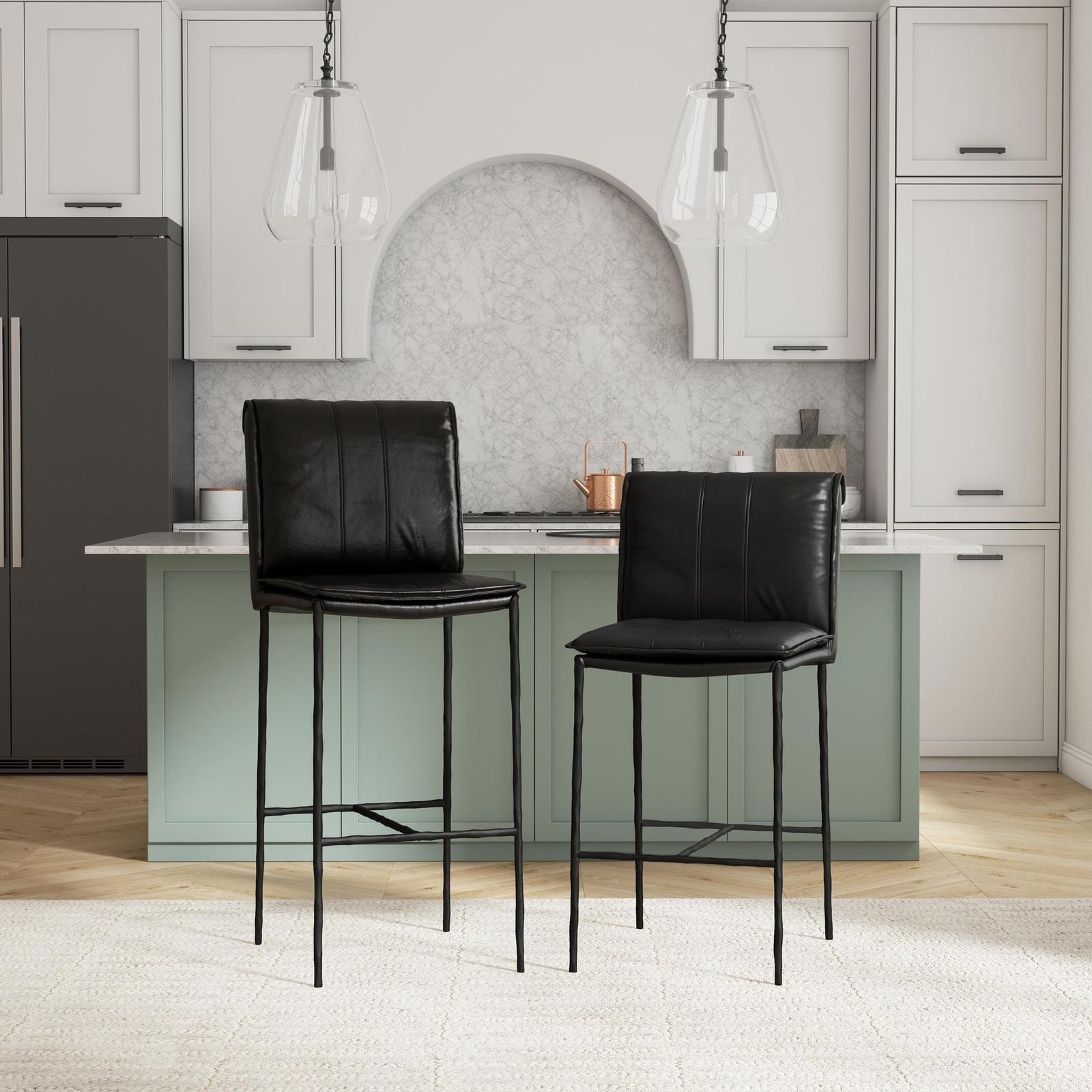 Classic Home Mayer Leather Bar Stool