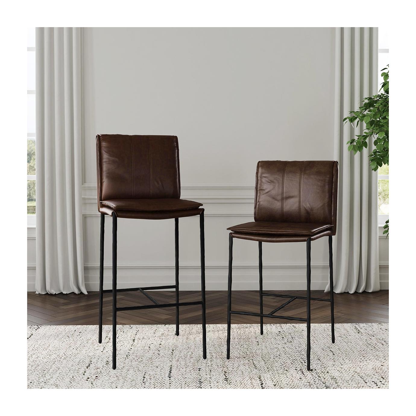 Classic Home Mayer Leather Counter Stool
