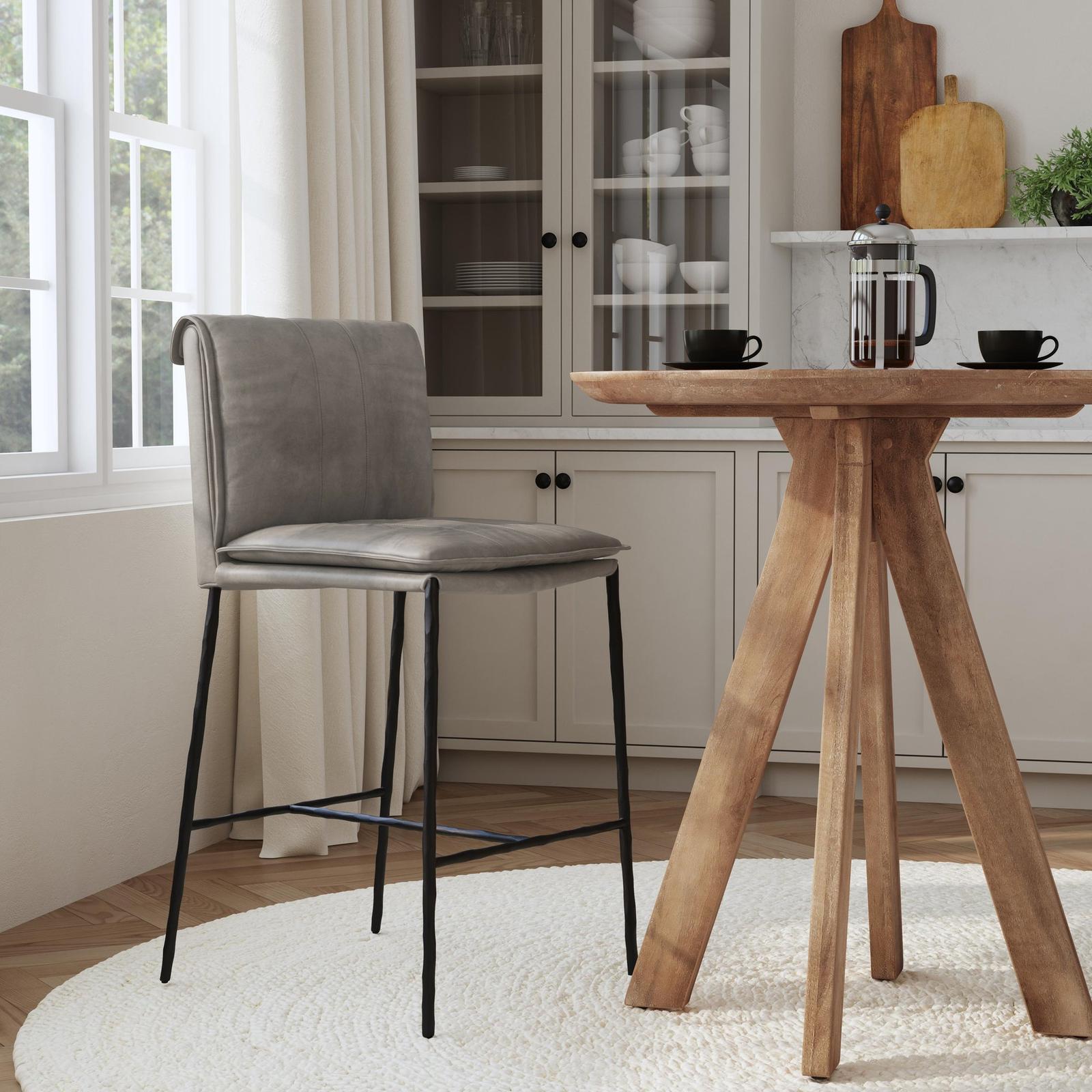 Classic Home Mayer Leather Counter Stool