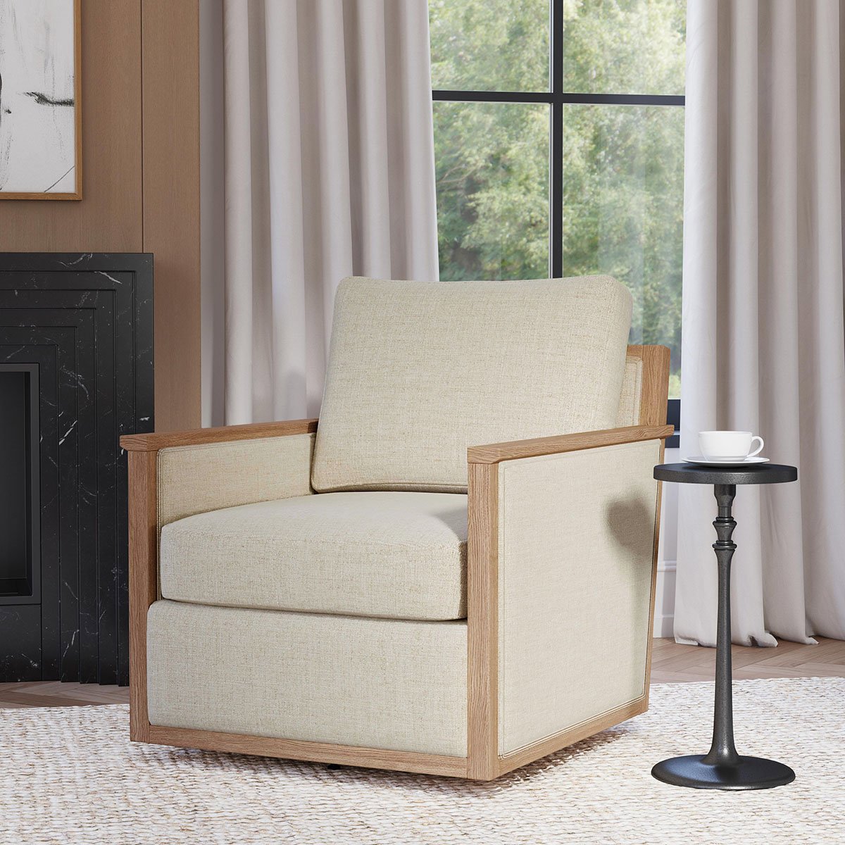 Classic Home Norman Upholstered Swivel Chair