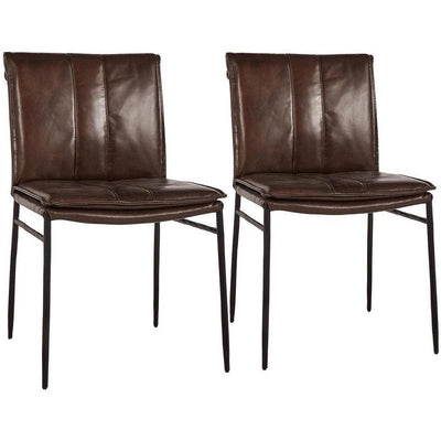Classic Home Mayer Leather Dining Chair - Set of 2