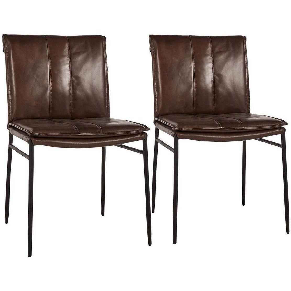 Classic Home Mayer Leather Dining Chair - Set of 2