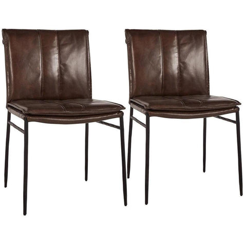 Classic Home Mayer Leather Dining Chair - Set of 2