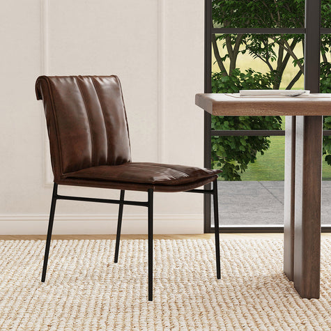 Classic Home Mayer Leather Dining Chair - Set of 2