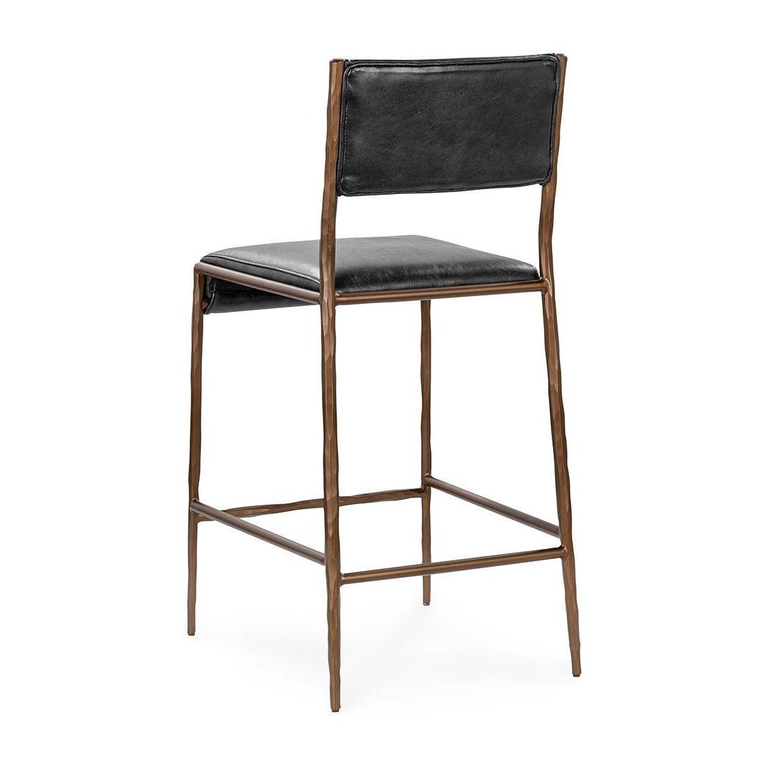 Classic Home Kayne Leather Counter Stool