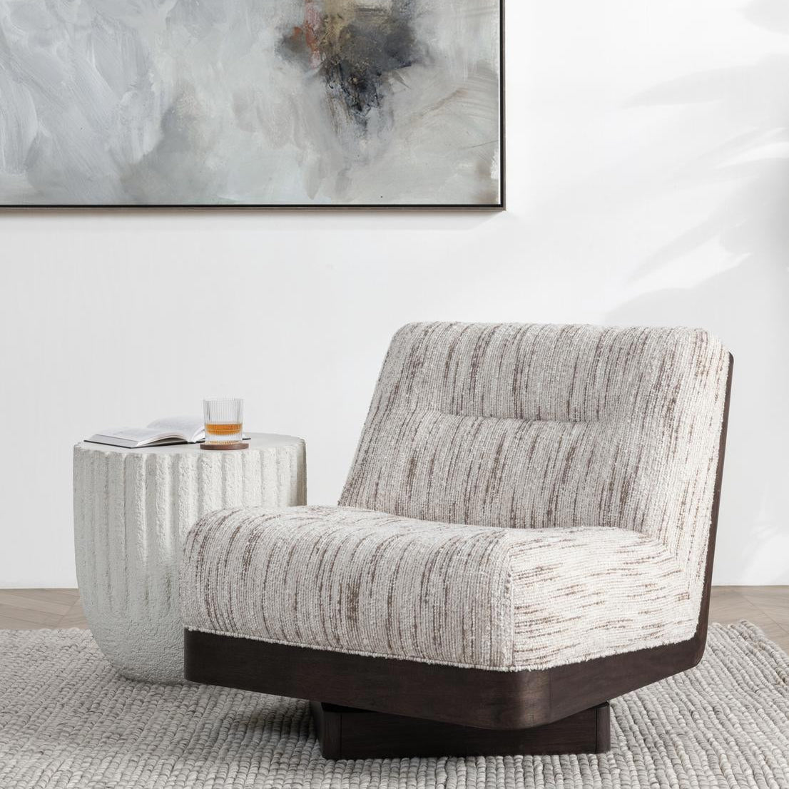 Classic Home Crandall Upholstered Swivel Chair