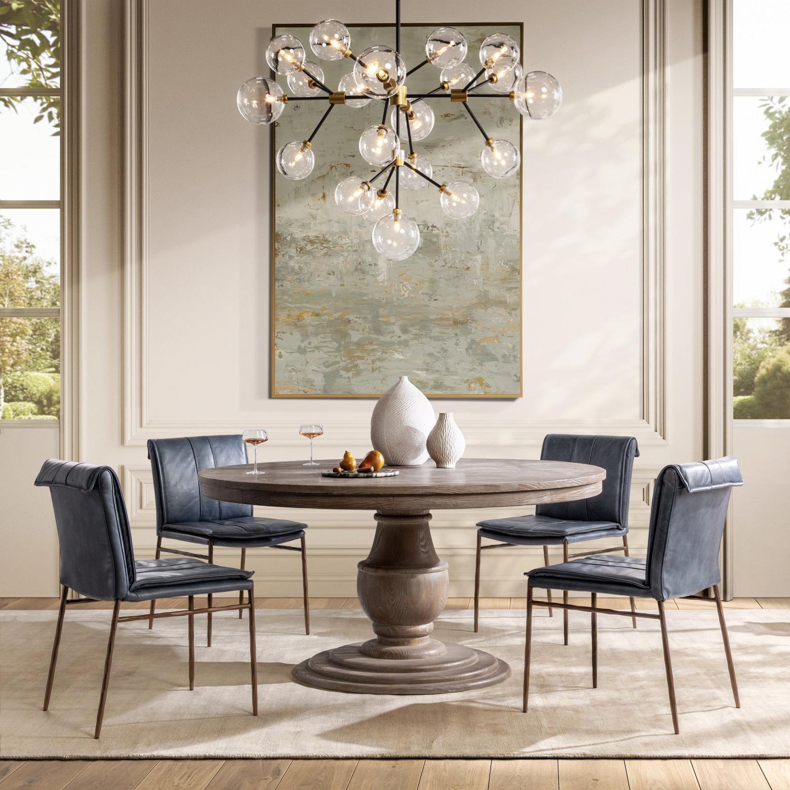 Classic Home Mayer Leather Dining Chair - Set of 2