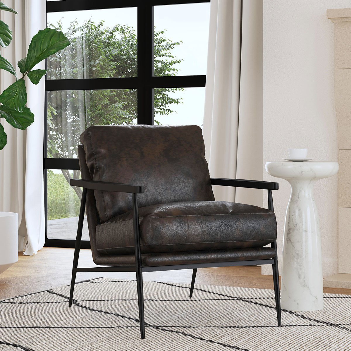 Classic Home Christopher Leather Club Chair