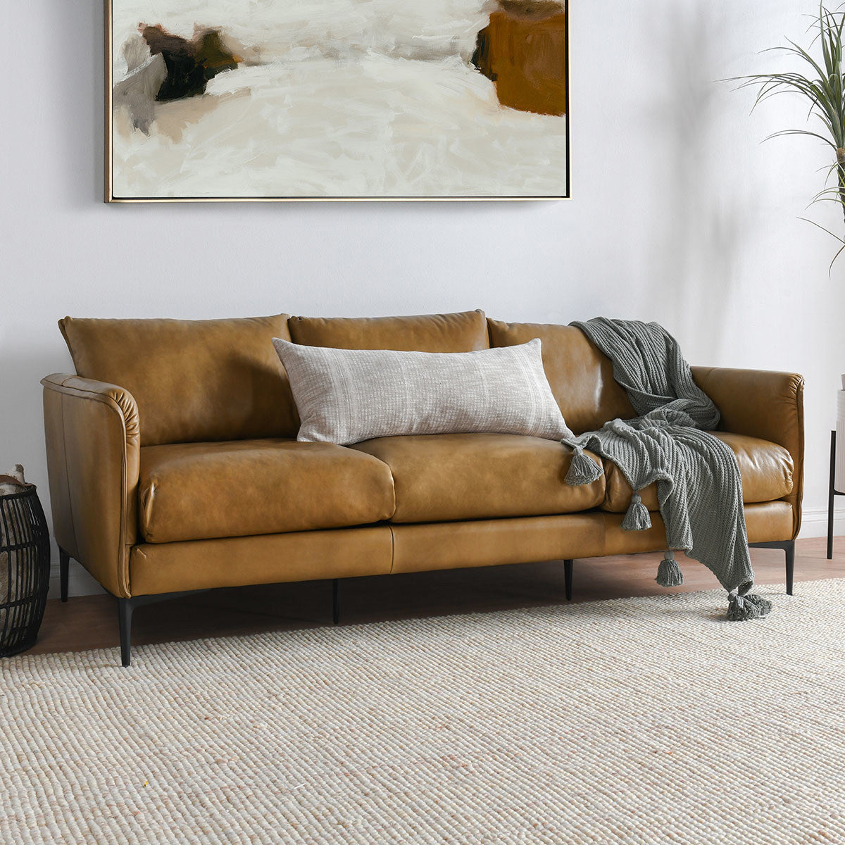 Classic Home Abigail Leather Sofa Clearance