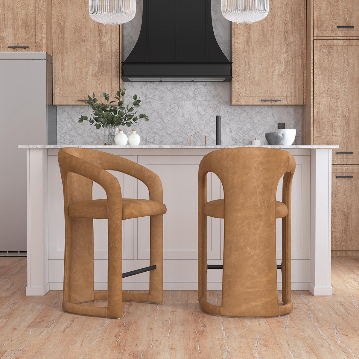 Classic Home Archie Leather Counter Stool Clearance