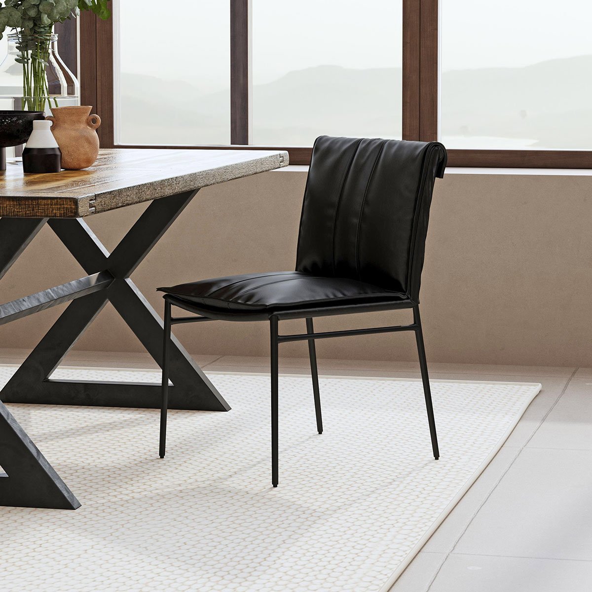 Classic Home Mayer Leather Dining Chair - Set of 2