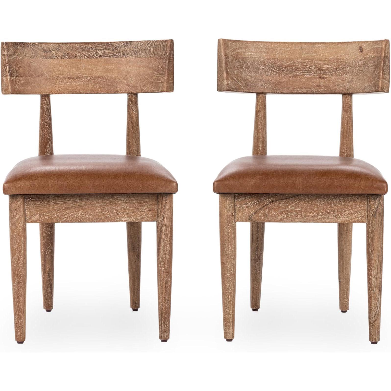 Classic Home Alvaro Leather Dining Chair - Set of 2