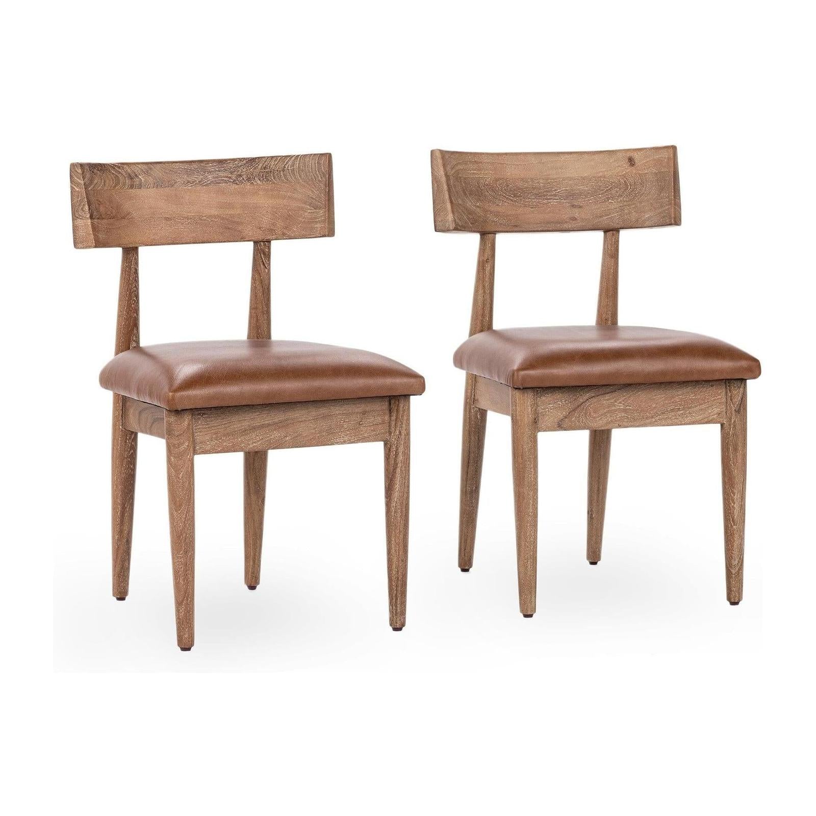 Classic Home Alvaro Leather Dining Chair - Set of 2