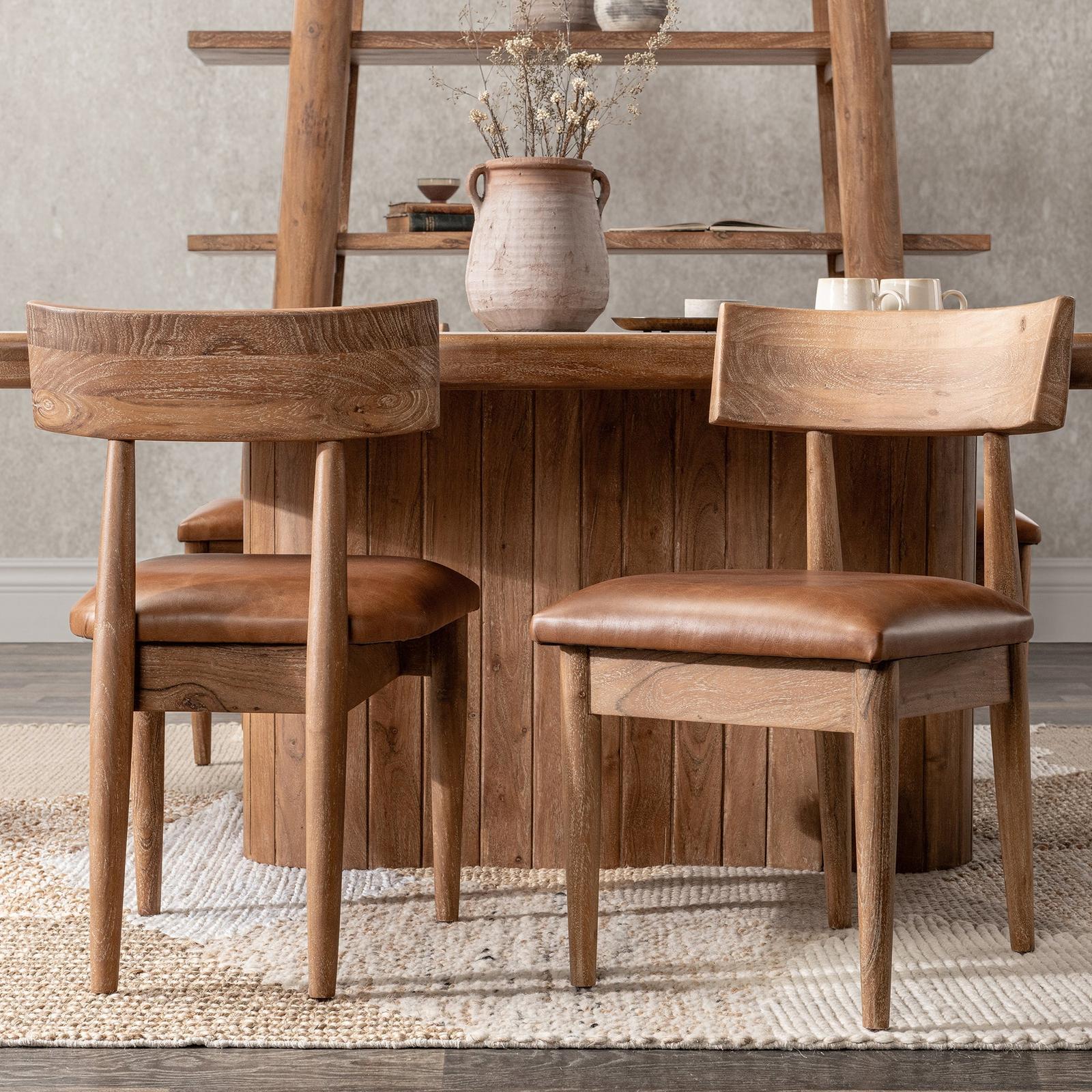 Classic Home Alvaro Leather Dining Chair - Set of 2
