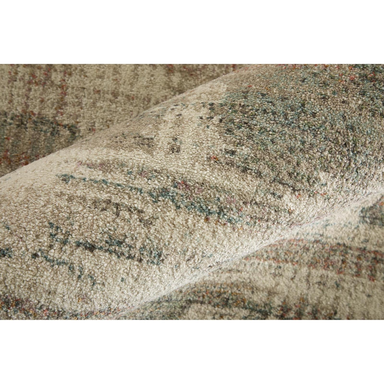 Feizy Eden 39QWF Modern Abstract Rug in Ivory/Gray/Green