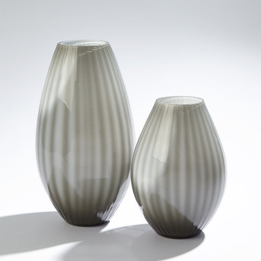 Global Views Cased Glass Stripe Vase - Grey