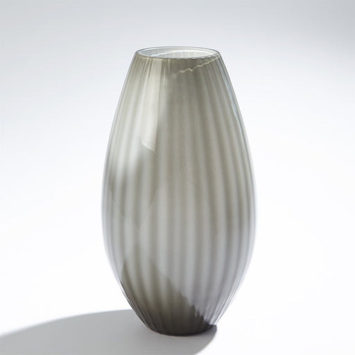 Global Views Cased Glass Stripe Vase - Grey