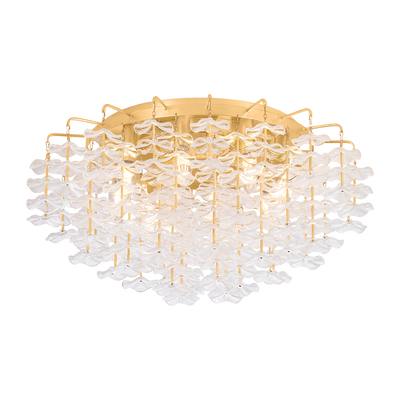 Corbett Alsace 8 Light Vintage Gold Leaf Semi Flush Ceiling Light