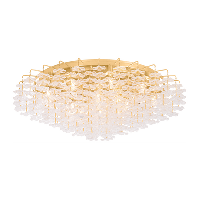 Corbett Alsace 17 Light Vintage Gold Leaf Semi Flush Ceiling Light